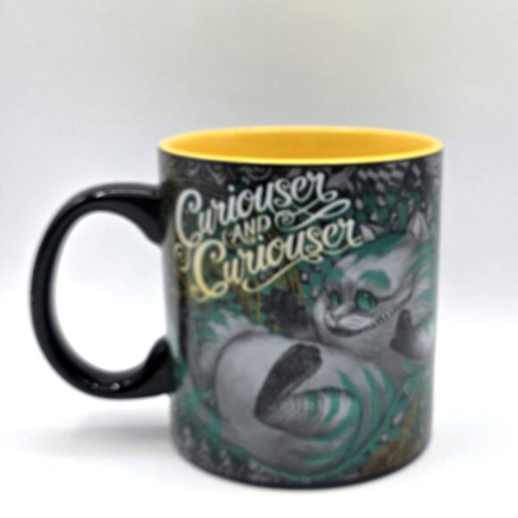 Disney Alice in Wonderland Cheshire Cat Curiouser and Curiouser Porcelain Mug - Picture 2 of 8